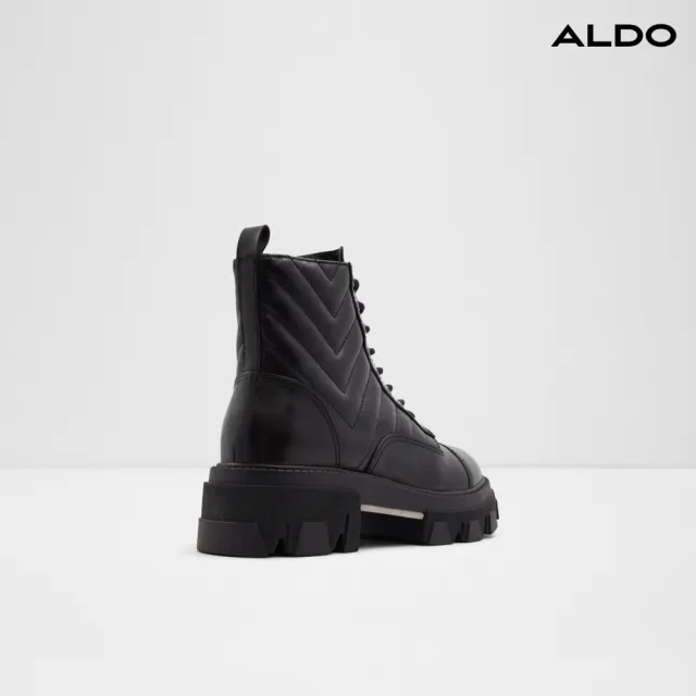 【ALDO】MONTROSE-俏麗時尚側拉鍊厚底短靴-女靴(黑色)