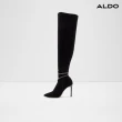 【ALDO】EBEDDLAEN-時尚水鑽繞帶細跟長靴-女靴(黑色)