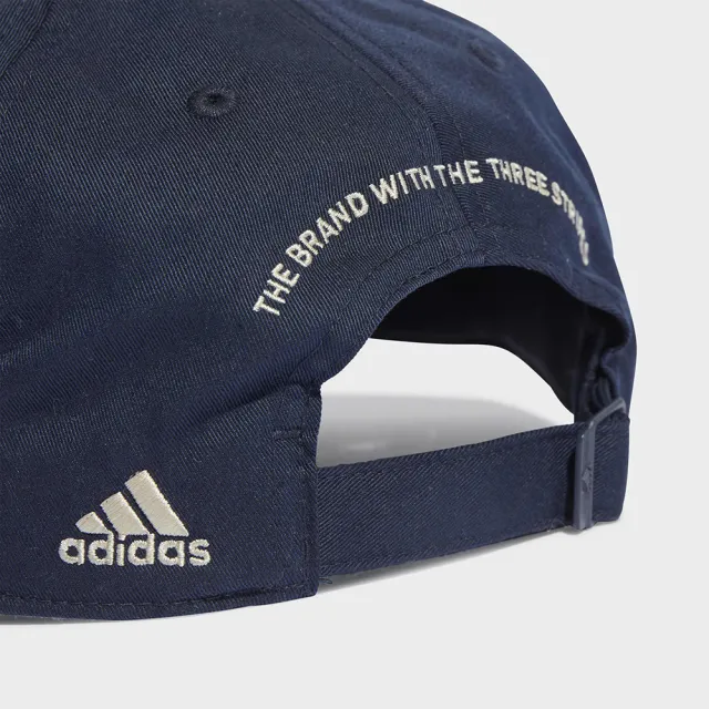 【adidas 愛迪達】LOW DAD CAP 藍色 刺繡 帽子 棒球帽 老帽 穿搭(HT2041)