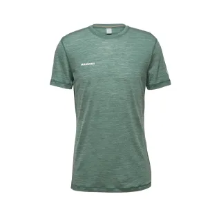 【Mammut 長毛象官方直營】Tree Wool FL T-Shirt Men 羊毛混紡快乾抗臭短袖T恤 深玉石綠 男款 #1017-06660