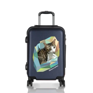 【American Explorer】20吋 美國探險家 63G 行李箱 登機箱 雙排大輪 幾何貓咪(設計師款-毛小孩系列)