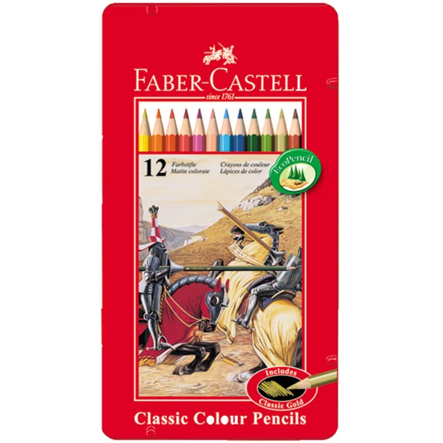 【Faber-Castell】德國輝柏 12色鐵盒油性色鉛筆 115844 公司貨(禮物 美術 繪畫)