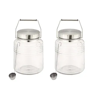 【ADERIA】日本進口時尚玻璃梅酒瓶贈勺子3L(買一送一)