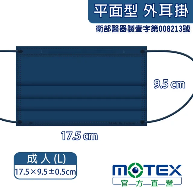 【MOTEX摩戴舒】平面醫用口罩 大包裝 3盒組(海軍藍)