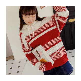 【OB 嚴選】麻花粗織紋幾何圖案毛衣 《FA2862》