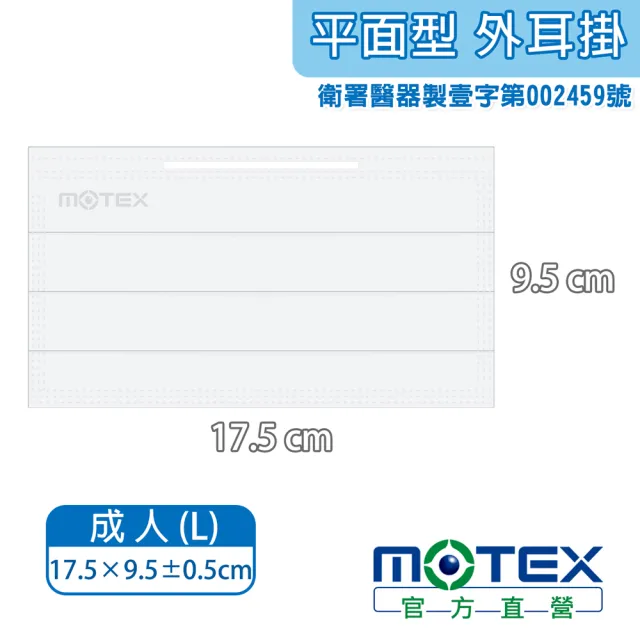 【MOTEX摩戴舒】平面醫用口罩 大包裝 3盒組(天空藍)