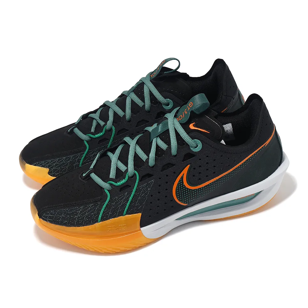 【NIKE 耐吉】籃球鞋 G.T. Cut 3 EP Swoosh Squad 男鞋 黑 綠 橘 穩定(DV2918-001)