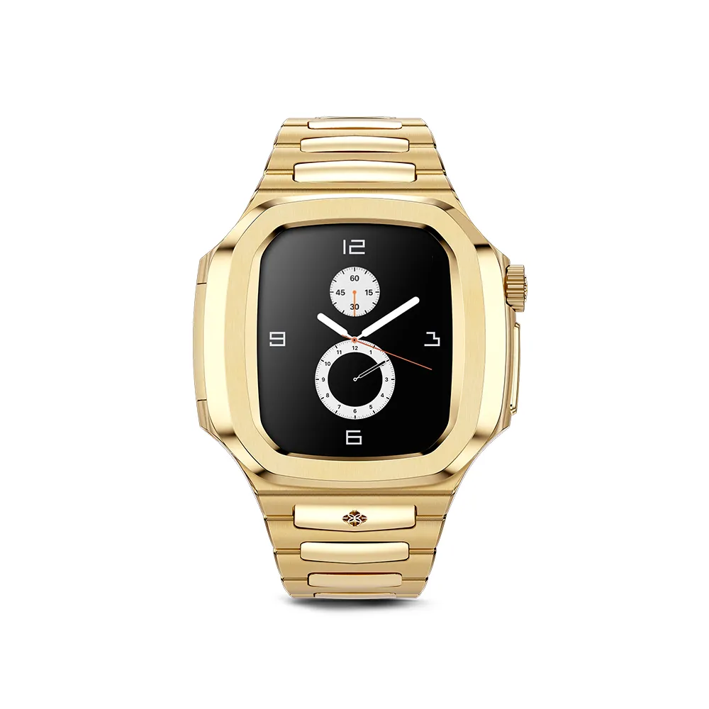 Golden Concept】Apple Watch 41mm 保護殼18K金錶殼/金色不鏽鋼錶帶