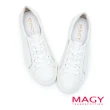 【MAGY】鑽飾方格紋厚底休閒鞋(白色)
