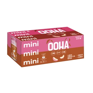 【OOHA】氣泡飲 水蜜桃烏龍茶口味迷你罐200ml x24入/箱(零糖零卡零脂)