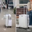 【Arlink】鋰石灰 20吋 登機行李箱 鋁框箱 多功能前開式擴充 飛機輪(旅行箱/ TSA海關鎖/專屬防塵套)
