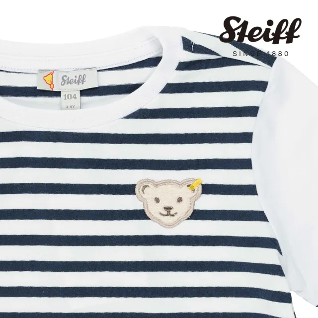 【STEIFF】熊頭童裝 條紋短袖T恤(短袖上衣)