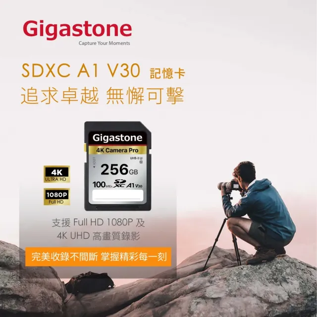 【GIGASTONE 立達】SDXC SD UHS-I U3 A1V30 4K 256GB高速記憶卡(256G 單眼相機/攝錄影機專用記憶卡)