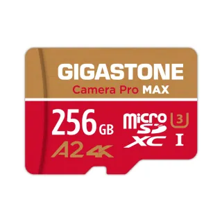 【GIGASTONE 立達】Camera Pro MAX microSDXC UHS-Ⅰ U3 A2 4K 256GB攝影高速記憶卡(支援GoPro/DJI)