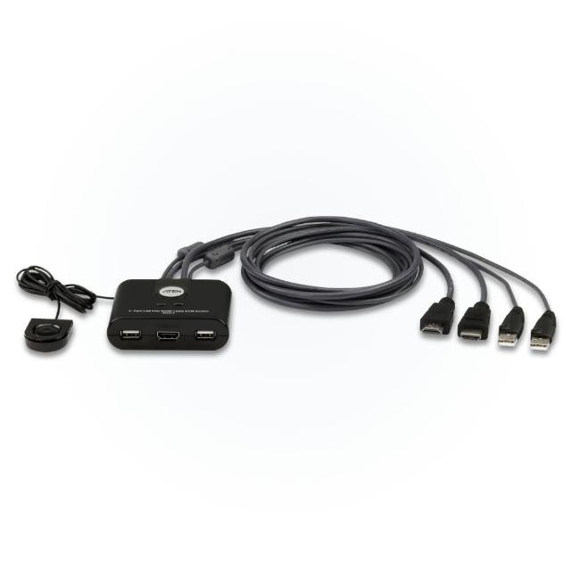 【ATEN】2-Port USB FHD HDMI 帶線式KVM多電腦切換器(CS22HF)