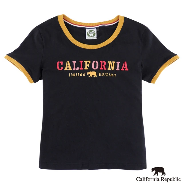 California Republic 品牌彩色加州拼接圓領純棉TEE(女版)