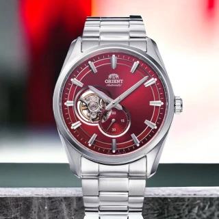 【ORIENT 東方錶】Semi-Skeleton 系列 鏤空 小秒針機械錶 男錶 手錶 藍寶石(RA-AR0010R紅色)