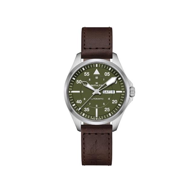 【HAMILTON 漢米爾頓】卡其航空系列飛行員腕錶 42mm(自動上鍊 星期 日期 中性 皮帶 H64635560)