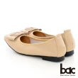 【bac】同面色飾釦柔軟平底鞋(粉膚色)