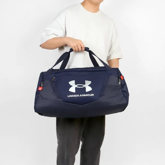 【UNDER ARMOUR】旅行袋 Undeniable 5.0 藍灰 防潑水 大空間 可拆背帶 可手提 健身包 UA(1369223410)