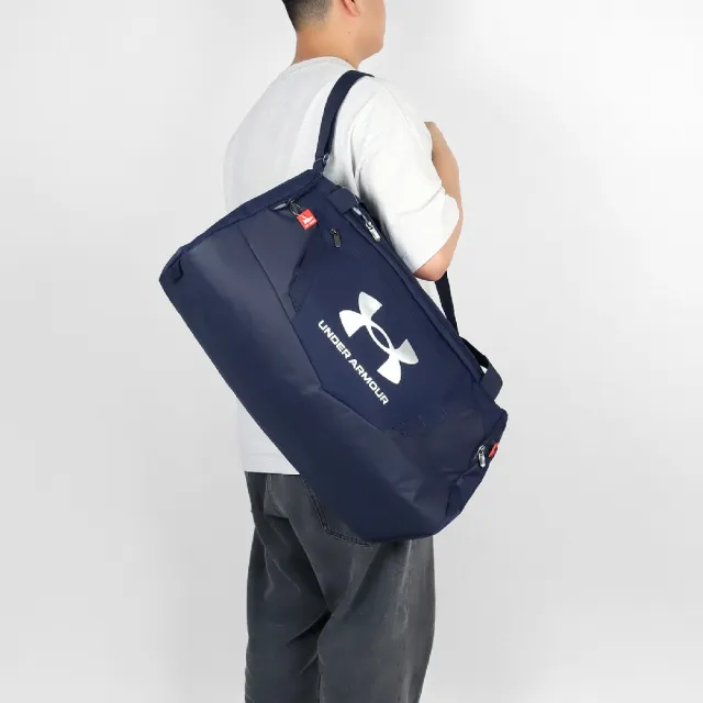 【UNDER ARMOUR】旅行袋 Undeniable 5.0 藍灰 防潑水 大空間 可拆背帶 可手提 健身包 UA(1369223410)