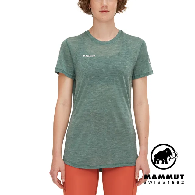 【Mammut 長毛象】Tree Wool FL T-Shirt Women 羊毛混紡快乾抗臭短袖T恤 深玉石綠 女款 #1017-06670