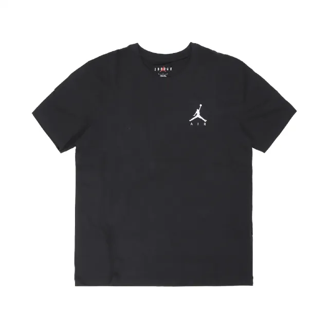 【NIKE 耐吉】短袖 Jordan Air Jumpman 男款 黑 白 棉質 喬丹 刺繡 短T 棉T(AH5297-010)