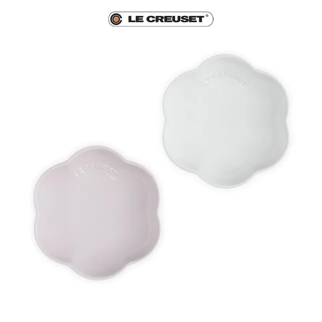 【Le Creuset】繁花系列瓷器花型盤16cm(柔粉紫/棉花白 二色選一)