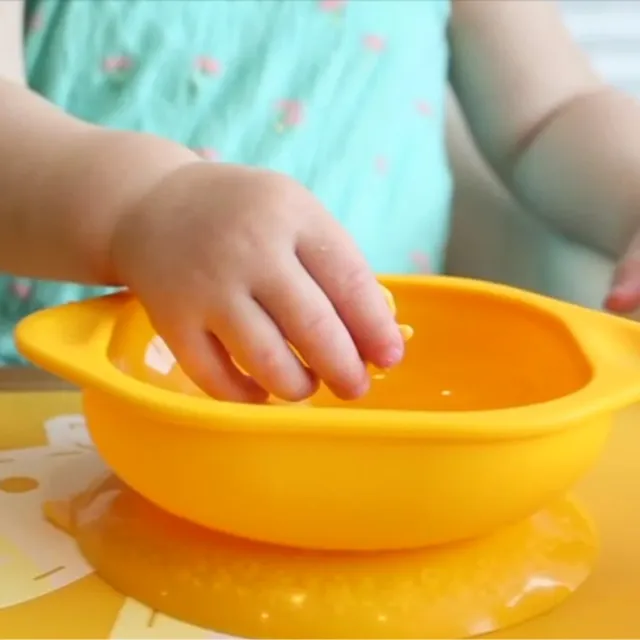 【MARCUS&MARCUS】動物樂園矽膠防漏幼兒學習吸盤碗(寶貝自主用餐碗首推)