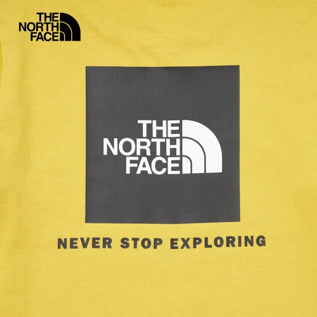 【The North Face】北面兒童黃色純棉品牌LOGO印花短袖T恤｜899EQOA