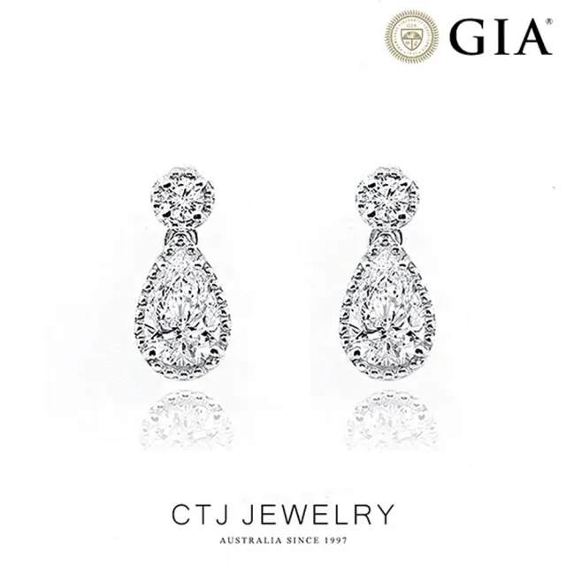 【CTJ】GIA 60分 F/SI2 18K金 鑽石耳環