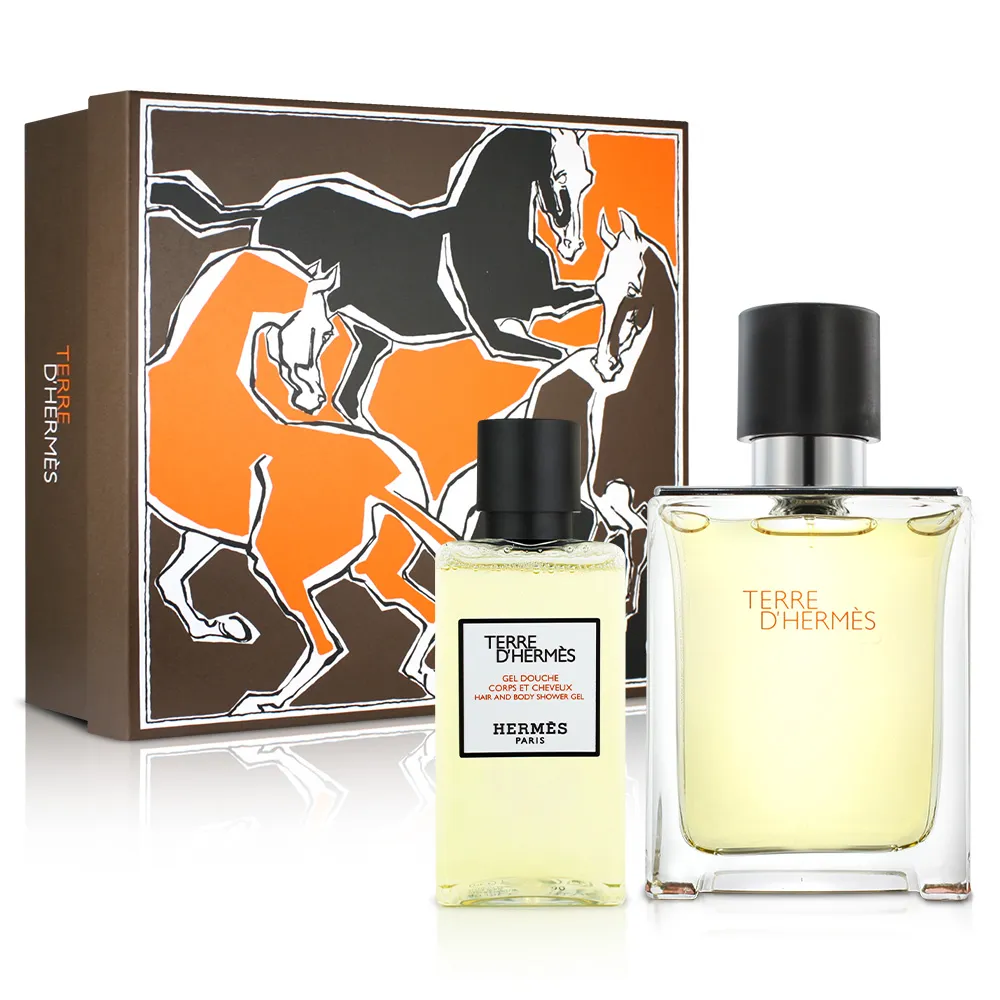 【Hermes 愛馬仕】大地男性淡香水禮盒-淡香水100ml+沐浴精80ml(平行輸入)