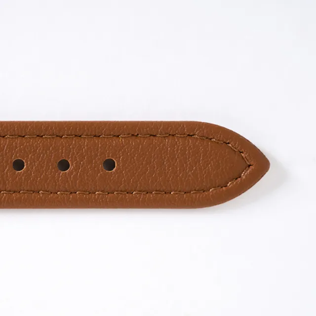 【THEODORA’S 希奧朵拉】Apollo 三眼真皮手錶(小錶面) 三眼粉膚-真皮橘棕(日期顯示 真三眼)