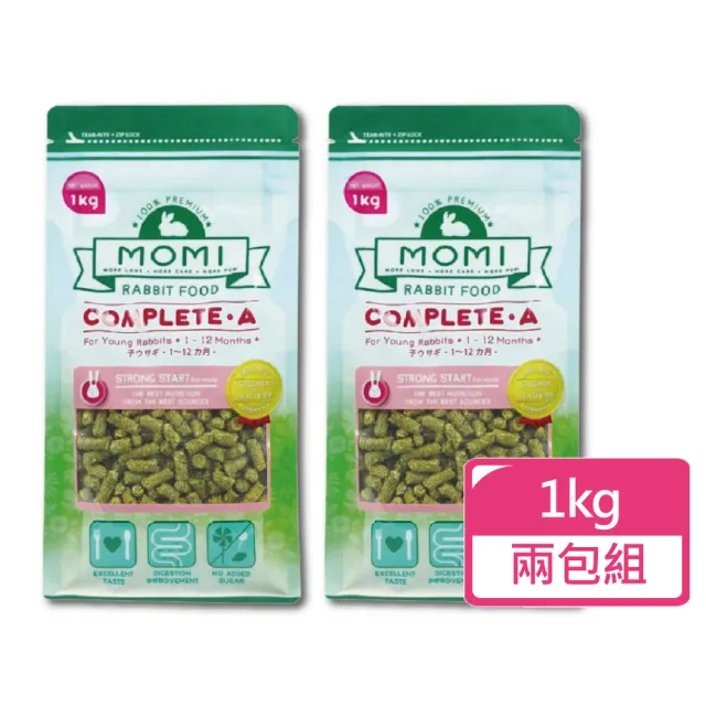 【MOMI 摩米】營養全A幼兔飼料1kg-兩包組(兔飼料 幼兔飼料)