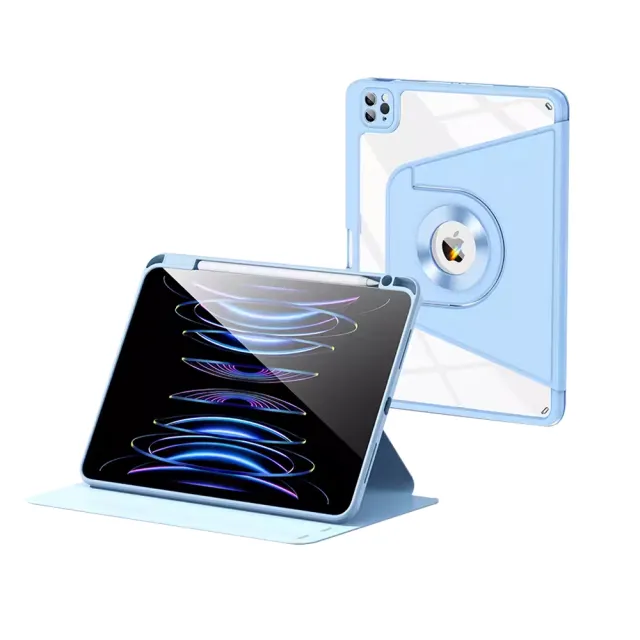 【OMG】iPad Air6 11吋 Air5/Air4 10.9吋三角支架磁吸分離平板保護套(720°旋轉 氣囊防摔 帶筆槽皮套)