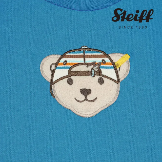【STEIFF】熊頭童裝 反摺袖口短袖T恤衫(短袖上衣)