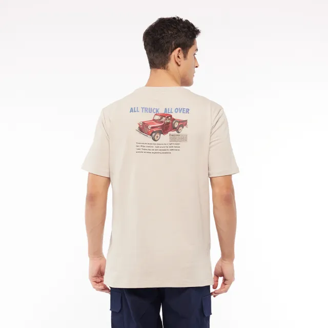 【JEEP】男裝 美式吉普車圖騰短袖T恤(卡其)