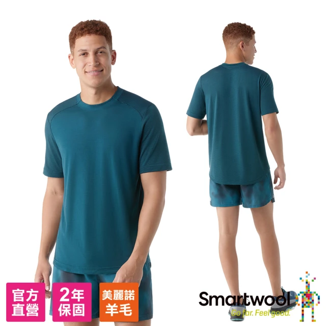 SmartWool官方直營 塗鴉長Tee/夏日依山(蜂蜜黃)