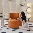 【Taoshop 淘家舖】單人旋轉沙發椅義式極簡客廳頭層牛皮沙發凳陽台椅休閒單椅(無限旋轉)