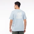 【JEEP】男裝 率性品牌文字印花短袖T恤(藍色)