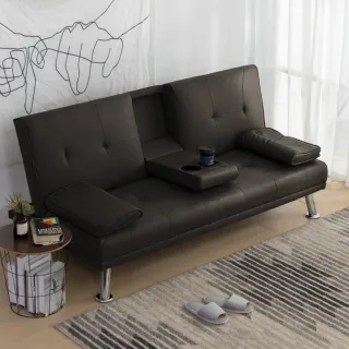 【IDEA】澳丁簡約折疊收納式皮革沙發床(2色任選)