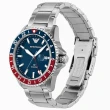 【EMPORIO ARMANI】亞曼尼 Diver 紅藍撞色GMT手錶-42mm 畢業禮物(AR11590)