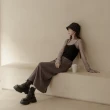 【Queenshop】女裝 羅紋造型抽繩棉質長裙 五色售 現+預 03021337