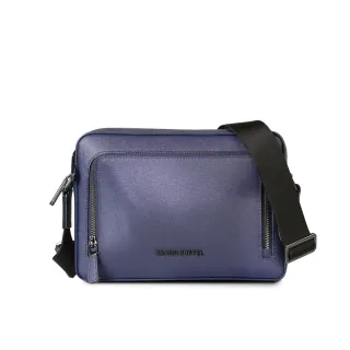 【BRAUN BUFFEL 德國小金牛】台灣總代理 維克多-D 橫式斜背包-午夜藍(BF512-TW61-MNB)