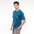 【JEEP】男裝 經典織標口袋短袖T恤(藍色)