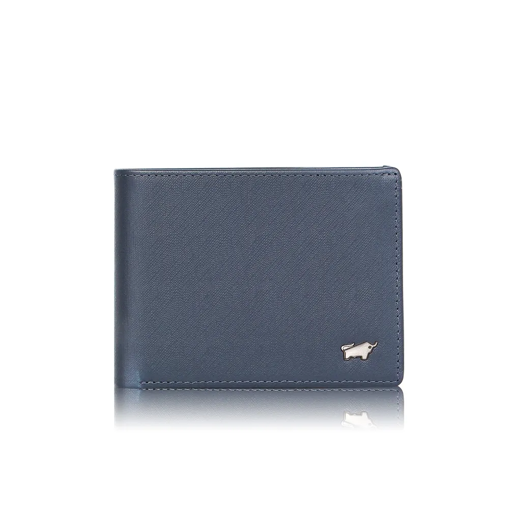 【BRAUN BUFFEL 德國小金牛】台灣總代理 HOMME-M 6卡男夾-深藍色(BF306-312-MAR)