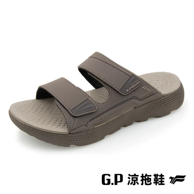 【G.P】男款超輕量緩震雙帶拖鞋G9385M-灰褐色(SIZE:40-44 共三色)