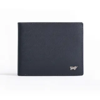 【BRAUN BUFFEL 德國小金牛】台灣總代理 HOMME-M紳士 4卡零錢袋皮夾-深藍(BF306-315-MAR)