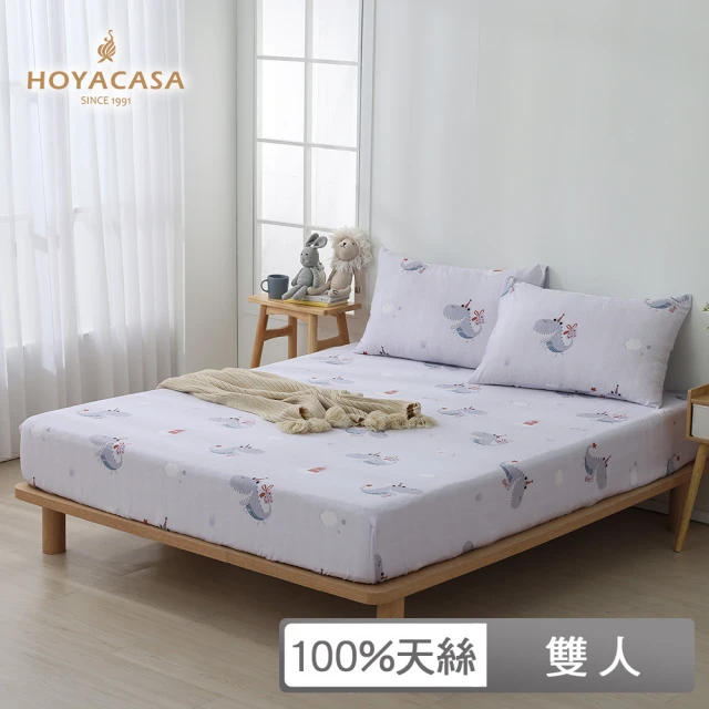 HOYACASA 禾雅寢具 100%抗菌天絲兩用被床包組-芊