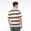 【JEEP】男裝 跳色條紋短袖T恤(咖啡色)